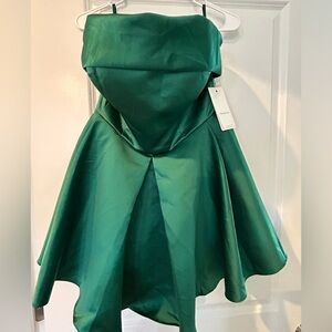 Emerald Green Strapless A-Line Dress